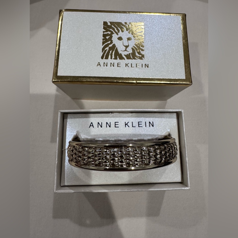 Anne Klein Gold Textured Bangle Bracelet New